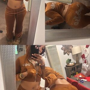 Spoiled Brown Velour Boot Cut Pants